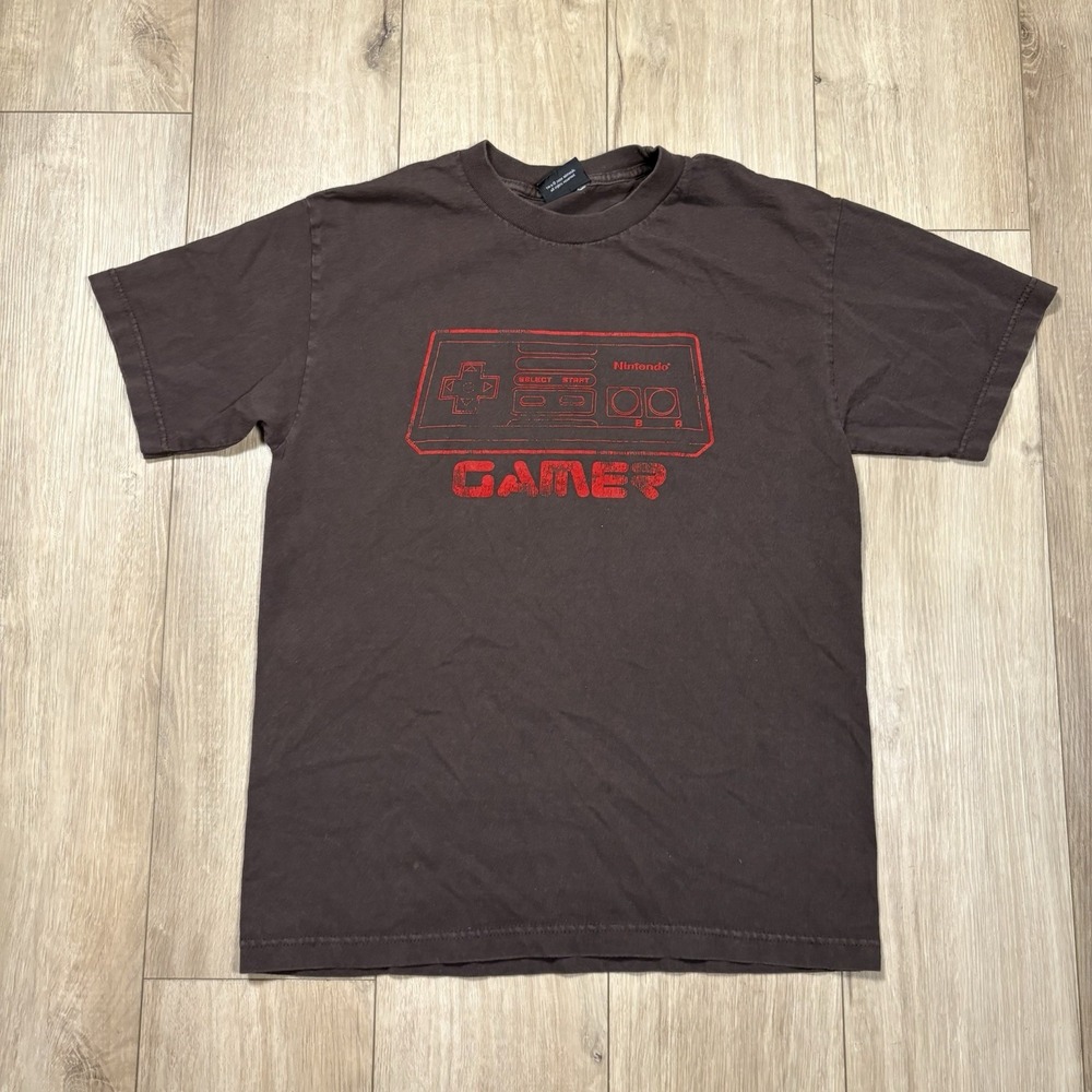 Vintage Nintendo Shirt Adult M Brown Gamer Logo 2006 Controller‎ Y2K Mens